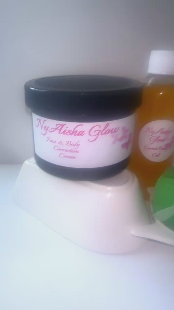 NYAISHA GLOW 8 0Z FACE & BODY CORRECTION CREAM &  ALOE SOAP